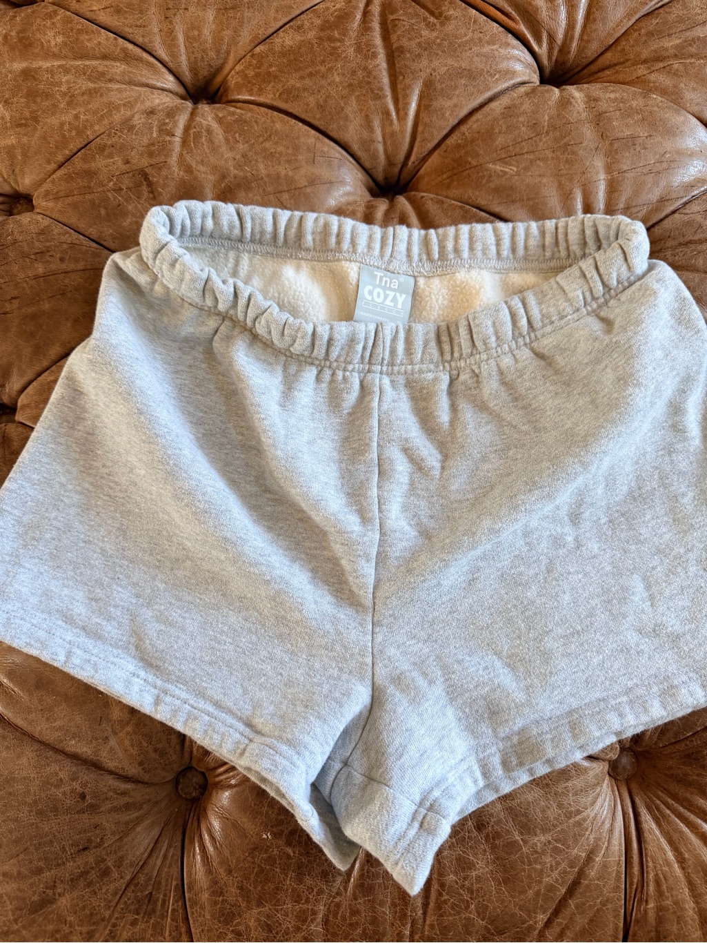 Aritzia Tna Cozy Fleece Shorts Xs Heather Gray Soft Lounge Sweat Shorts